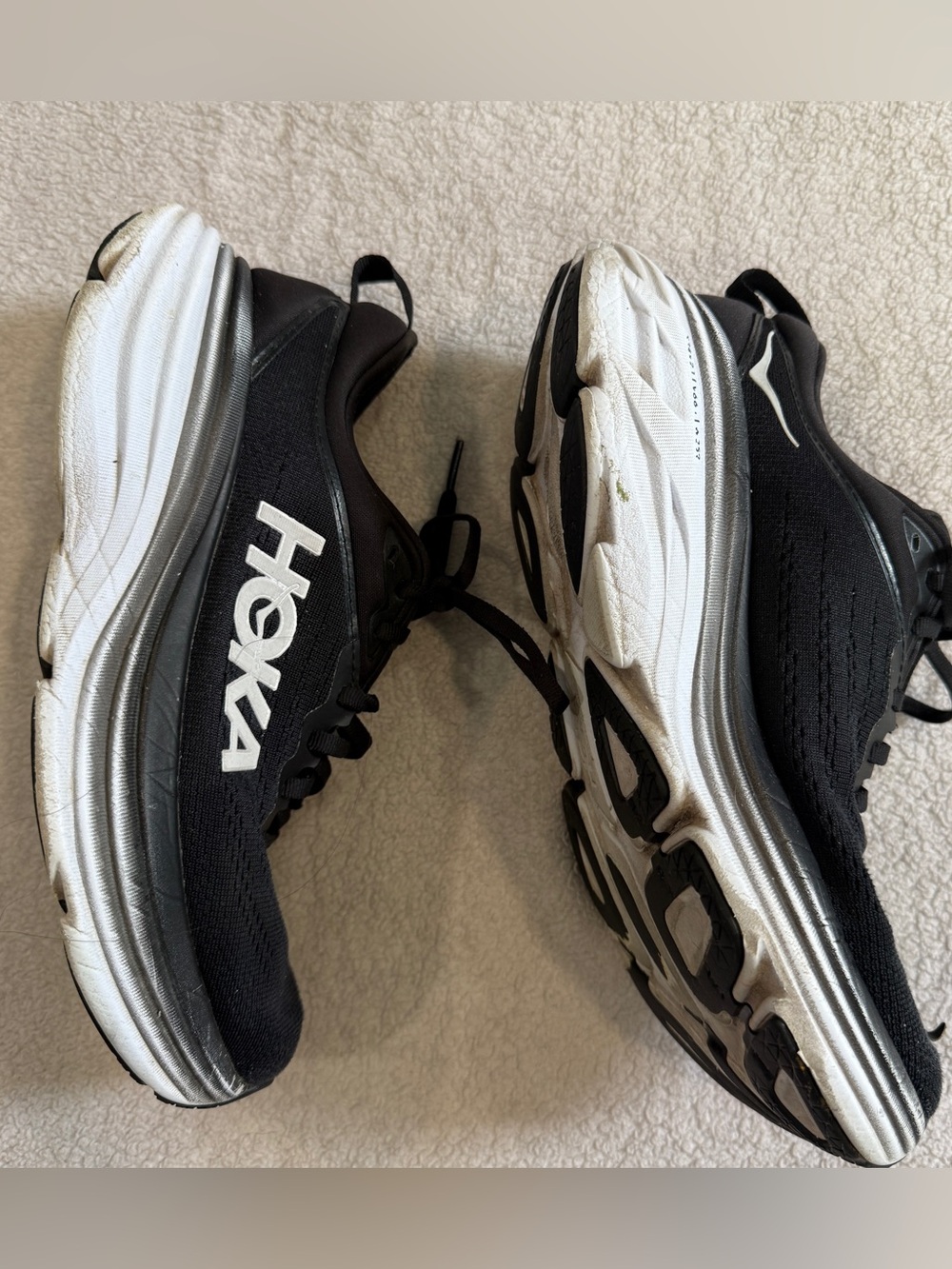 Hoka Bondi 8 Womens Sneakers Running Shoes Size 7.5 Black/White Athletic - Picture 5 of 13